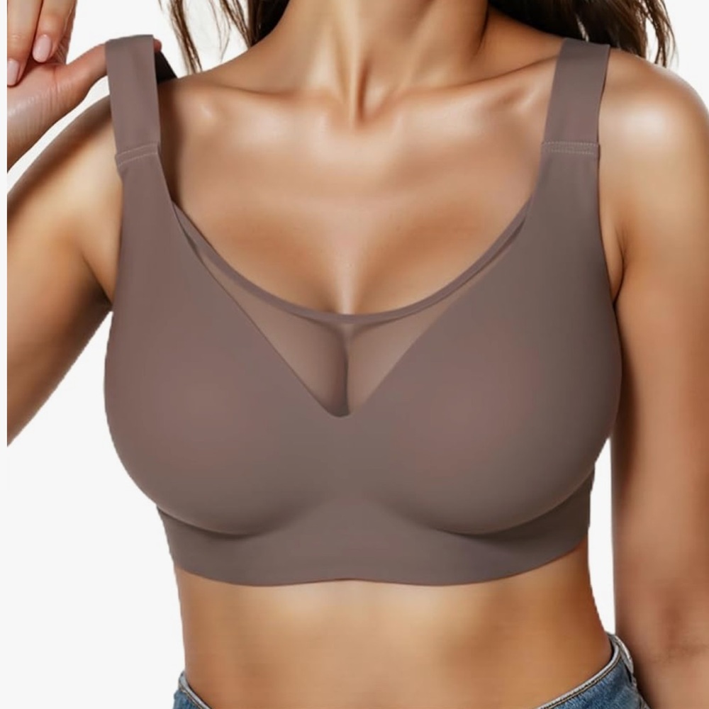 Elegant Brown Mesh Bralette